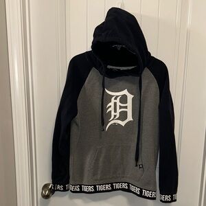 47 Brand Black and Gray Detroit Tigers MLB Hoodie